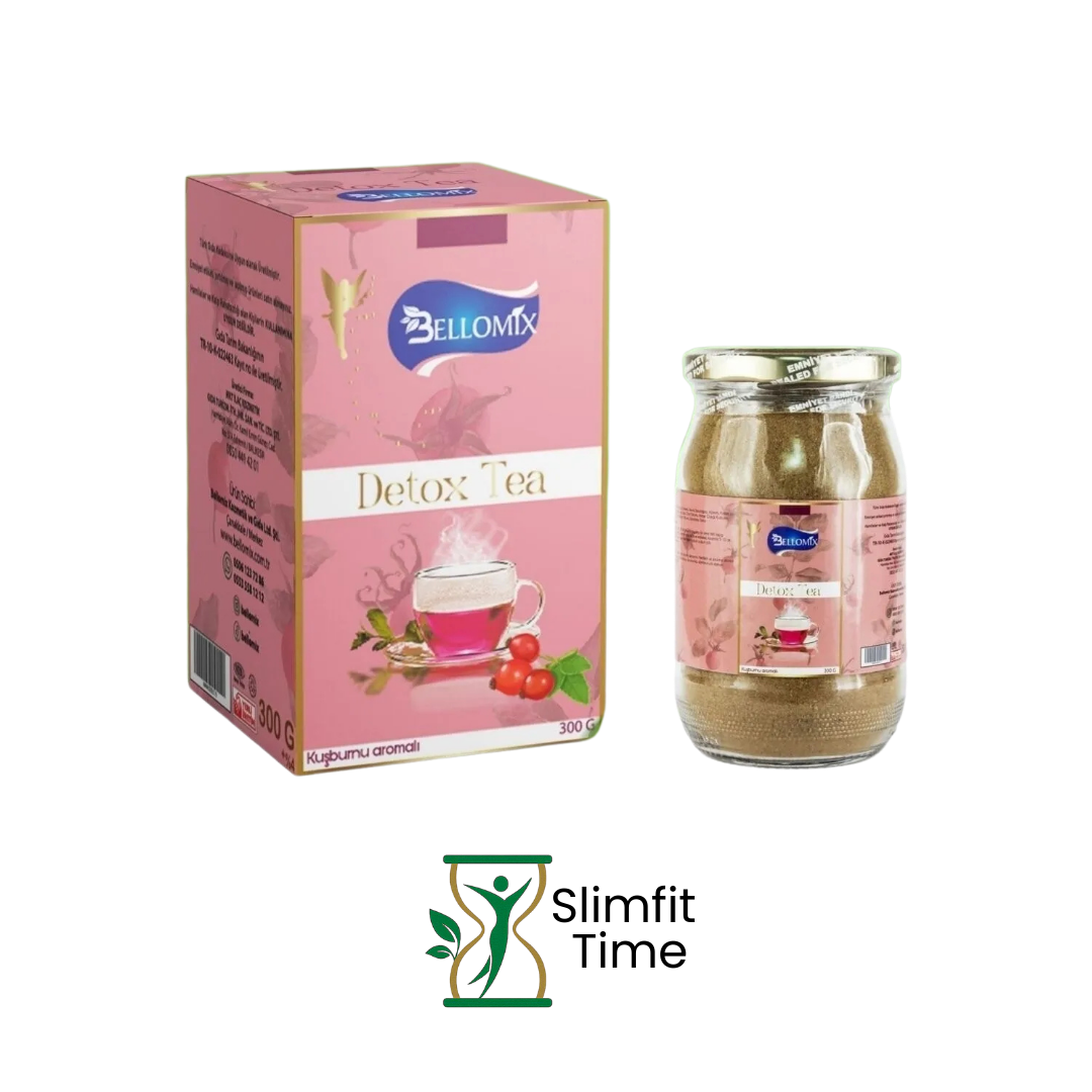 Bellomix Rosehip Tea sachet with rosehip fruits beside a cup
