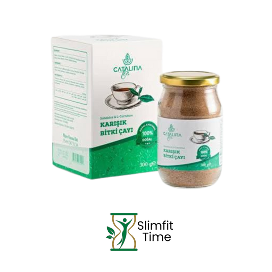 Catalina Herbal Tea pouch and a cup infused with herbs