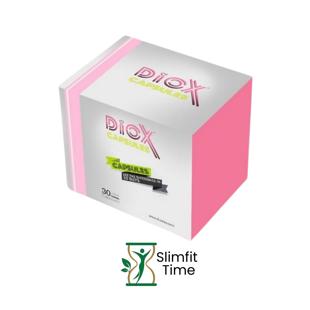Diox Capsule bottle with herbal supplement capsules