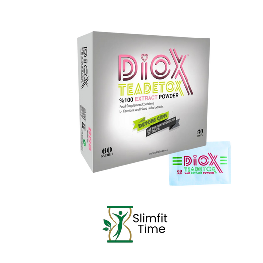 Diox Hologramless Tea box next to a brewed cup of tea