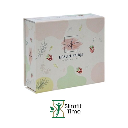 Efsun Form Tea sachet beside a serene cup of herbal infusion