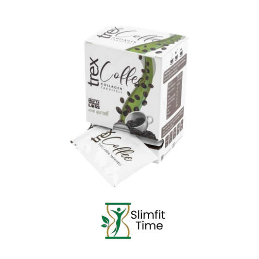 Trex Coffee single-serve sachets arranged beside a mug